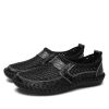 Spring Summer Autumn Mesh Slip-on Leather Shoe Men Casual Sport Loafers Breathable Trend Fashion Water Footwear Soft Comfortable