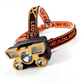 LED Headlights; USB Rechargeable Waterproof LED Headlamp For Outdoor Camping Adventure (Color: Golden)